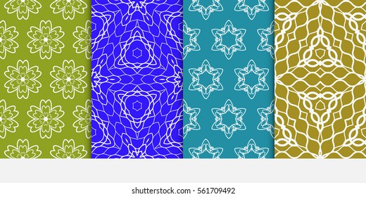 set of modern floral seamless pattern background. Luxury texture for wallpaper, invitation. Vector illustration. color.