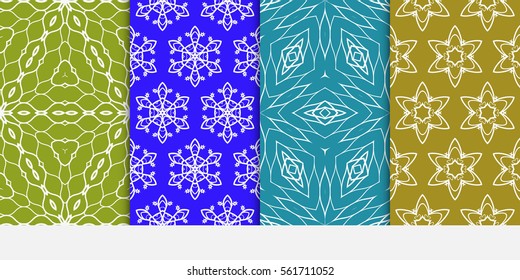 set of modern floral seamless pattern background. Luxury texture for wallpaper, invitation. Vector illustration. color.