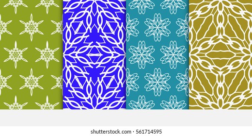 set of modern floral seamless pattern background. Luxury texture for wallpaper, invitation. Vector illustration. color.