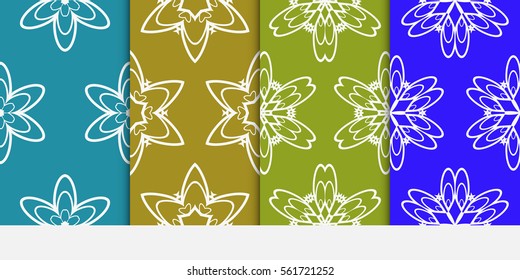 set of modern floral seamless pattern background. Luxury texture for wallpaper, invitation. Vector illustration. color.