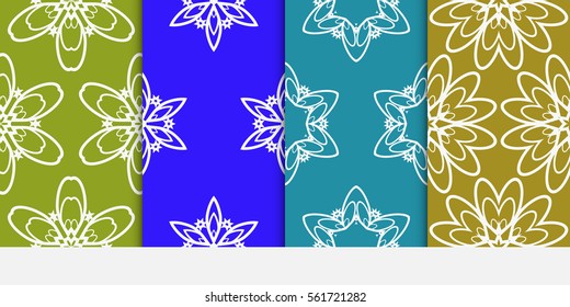 set of modern floral seamless pattern background. Luxury texture for wallpaper, invitation. Vector illustration. color.