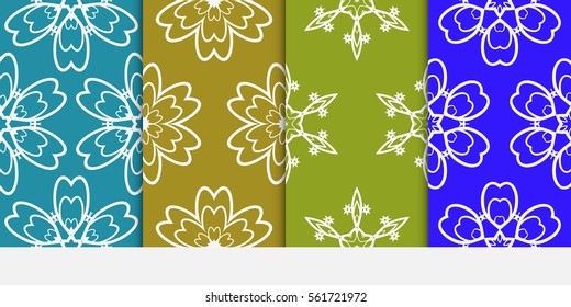 set of modern floral seamless pattern background. Luxury texture for wallpaper, invitation. Vector illustration. color.