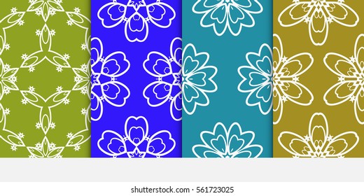 set of modern floral seamless pattern background. Luxury texture for wallpaper, invitation. Vector illustration. color.