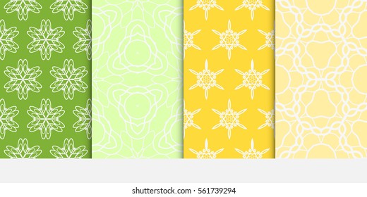 set of modern floral seamless pattern. texture for wallpaper, invitation, textile, fabric. Vector illustration. color.