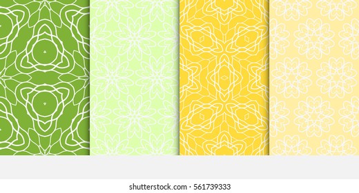 set of modern floral seamless pattern. texture for wallpaper, invitation, textile, fabric. Vector illustration. color.