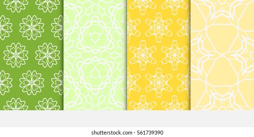 set of modern floral seamless pattern. texture for wallpaper, invitation, textile, fabric. Vector illustration. color.