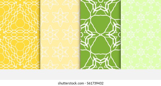 set of modern floral seamless pattern. texture for wallpaper, invitation, textile, fabric. Vector illustration. color.