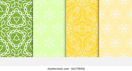 set of modern floral seamless pattern. texture for wallpaper, invitation, textile, fabric. Vector illustration. color.