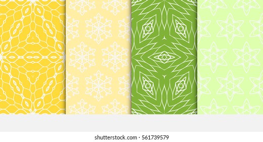 set of modern floral seamless pattern. texture for wallpaper, invitation, textile, fabric. Vector illustration. color.