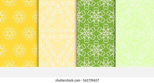 set of modern floral seamless pattern. texture for wallpaper, invitation, textile, fabric. Vector illustration. color.