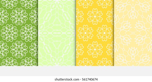 set of modern floral seamless pattern. texture for wallpaper, invitation, textile, fabric. Vector illustration. color.