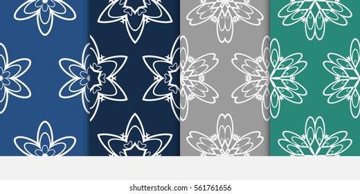 set of modern floral seamless pattern background. Luxury texture for wallpaper, invitation. Vector illustration. color.