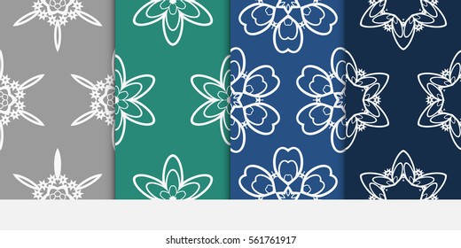 set of modern floral seamless pattern background. Luxury texture for wallpaper, invitation. Vector illustration. color.