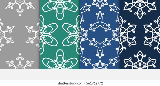 set of modern floral seamless pattern background. Luxury texture for wallpaper, invitation. Vector illustration. color.