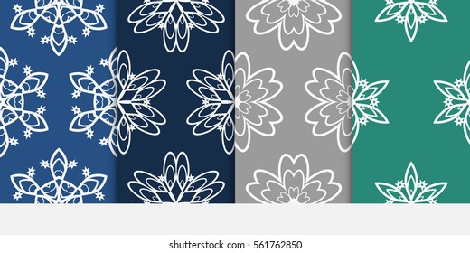set of modern floral seamless pattern background. Luxury texture for wallpaper, invitation. Vector illustration. color.