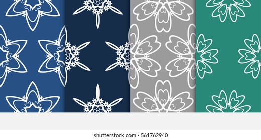 set of modern floral seamless pattern background. Luxury texture for wallpaper, invitation. Vector illustration. color.