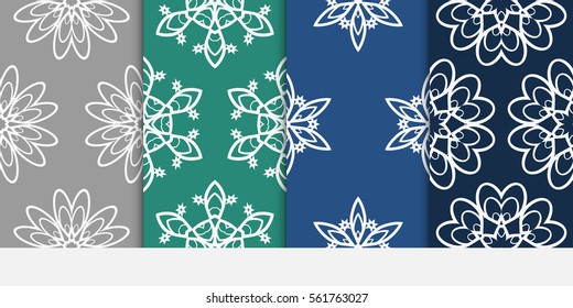 set of modern floral seamless pattern background. Luxury texture for wallpaper, invitation. Vector illustration. color.