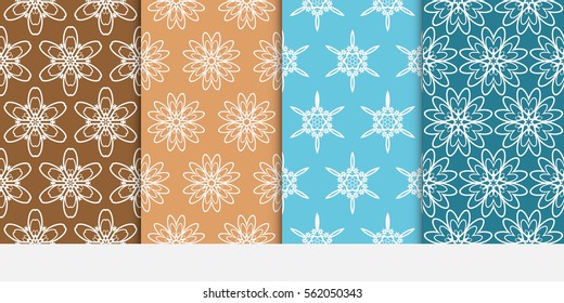 set of modern floral seamless pattern background. Luxury texture for wallpaper, invitation. Vector illustration. color.