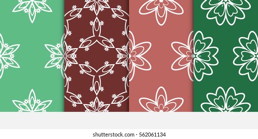 set of modern floral seamless pattern background. Luxury texture for wallpaper, invitation. Vector illustration. color.