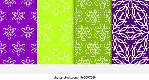 set of modern floral seamless pattern background. Luxury texture for wallpaper, invitation. Vector illustration. spring color.