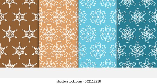 set of modern floral seamless pattern background. Luxury texture for wallpaper, invitation. Vector illustration. color.