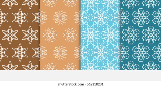 set of modern floral seamless pattern background. Luxury texture for wallpaper, invitation. Vector illustration. color.