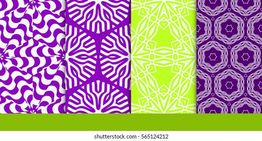 set of modern floral seamless pattern background. Luxury texture for wallpaper, invitation. Vector illustration.
