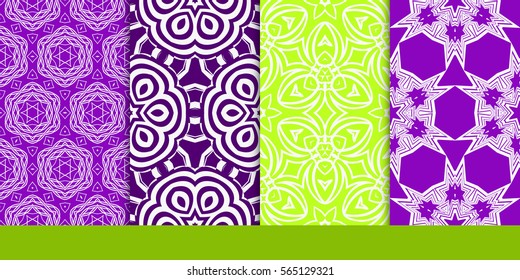 set of modern floral seamless pattern background. Luxury texture for wallpaper, invitation. Vector illustration.