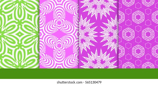 set of modern floral seamless pattern background. Luxury texture for wallpaper, invitation. Vector illustration.