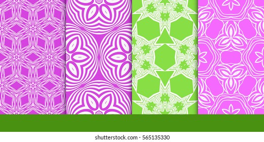 set of modern floral seamless pattern background. Luxury texture for wallpaper, invitation. Vector illustration.