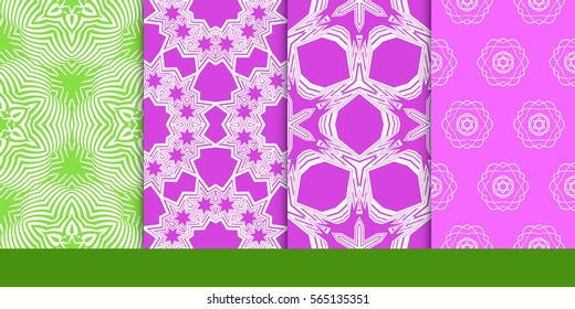 set of modern floral seamless pattern background. Luxury texture for wallpaper, invitation. Vector illustration.