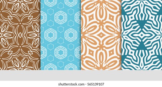 set of modern floral seamless pattern background. Luxury texture for wallpaper, invitation. Vector illustration.