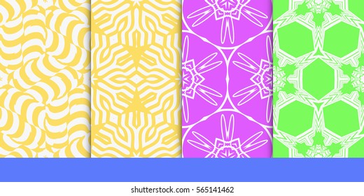 set of modern floral seamless pattern background. Luxury texture for wallpaper, invitation. Vector illustration