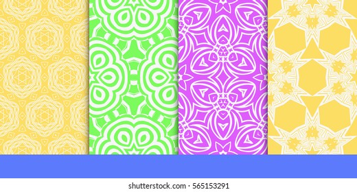 set of modern floral seamless pattern background. Luxury texture for wallpaper, invitation. Vector illustration. 