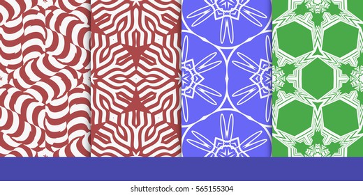 set of modern floral seamless pattern background. Luxury texture for wallpaper, invitation. Vector illustration. 