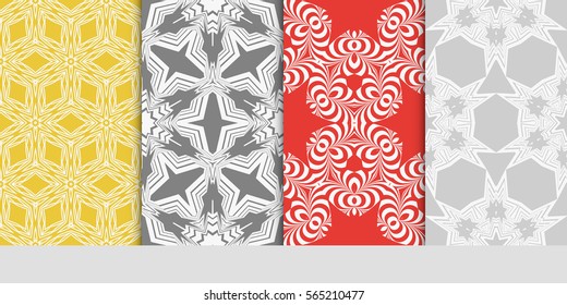 set of modern floral seamless pattern background. Luxury texture for wallpaper, invitation. Vector illustration.