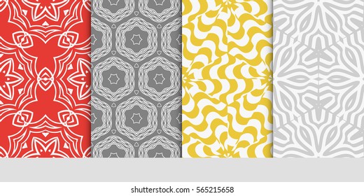 set of modern floral seamless pattern background. Luxury texture for wallpaper, invitation. Vector illustration.