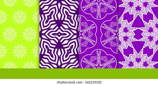 set of modern floral seamless pattern background. Luxury texture for wallpaper, invitation. Vector illustration.
