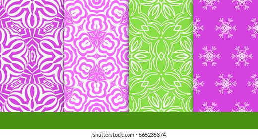 set of modern floral seamless pattern background. Luxury texture for wallpaper, invitation. Vector illustration