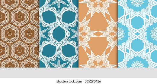 set of modern floral seamless pattern background. Luxury texture for wallpaper, invitation. Vector illustration.