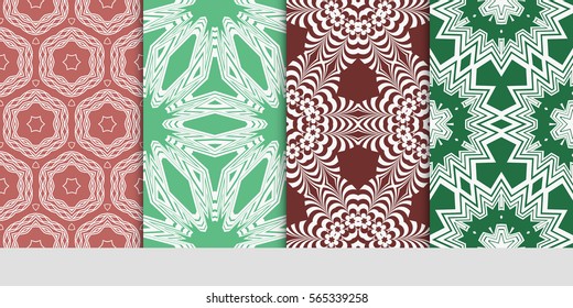set of modern floral seamless pattern background. Luxury texture for wallpaper, invitation. Vector illustration.