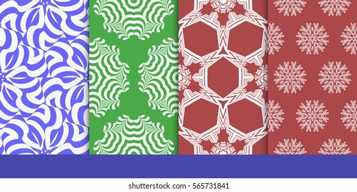 set of modern floral seamless pattern background. Luxury texture for wallpaper, invitation. Vector illustration 