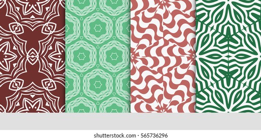 set of modern floral seamless pattern background. Luxury texture for wallpaper, invitation. Vector illustration.