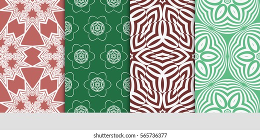 set of modern floral seamless pattern background. Luxury texture for wallpaper, invitation. Vector illustration.
