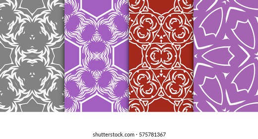 set of modern floral seamless pattern background. Luxury texture for wallpaper, invitation. Vector illustration.