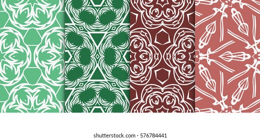 set of modern floral seamless pattern background. Luxury texture for wallpaper, invitation. Vector illustration.