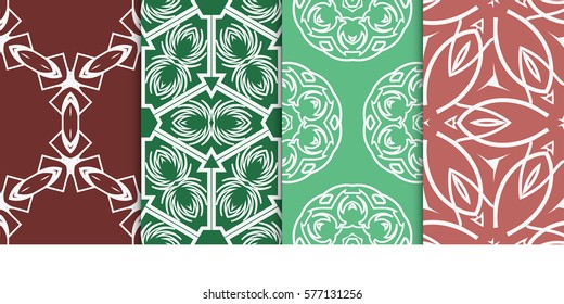 set of modern floral seamless pattern background. Luxury texture for wallpaper, invitation. Vector illustration.