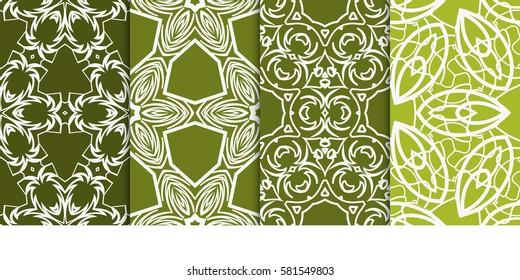 set of modern floral seamless pattern background. Luxury texture for wallpaper, invitation. Vector illustration.
