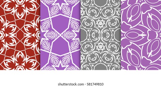 set of modern floral seamless pattern background. Luxury texture for wallpaper, invitation. Vector illustration.