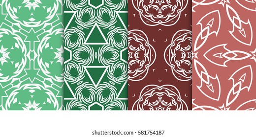 set of modern floral seamless pattern background. Luxury texture for wallpaper, invitation. Vector illustration.